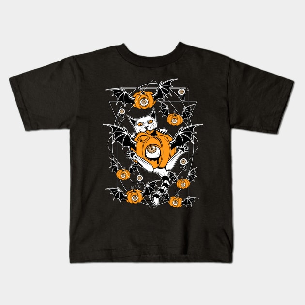 Vampurrr in the pumpkin patch Kids T-Shirt by Von Kowen